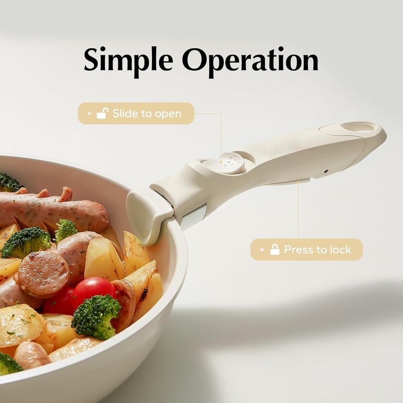 Redchef Removable Handle White - Detachable Handle Cookware Replacement, Universal Cookware Handle, Ideal Replacement for All Cookware - Image 2